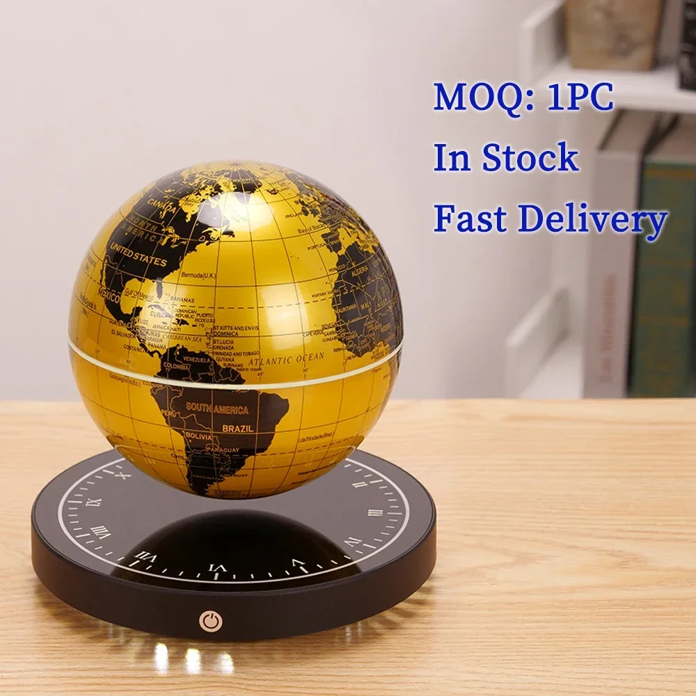 High Quality Customized Classic Night Light Table Lamp Auto Spinning Magnetic Levitating Floating Geography World Globe Big