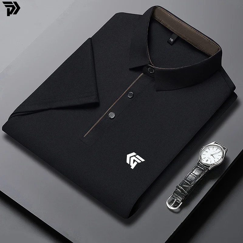 

Summer new men's business casual short sleeved shirt, solid color polo shirt, fashionable, breathable, comfortable,versatile top