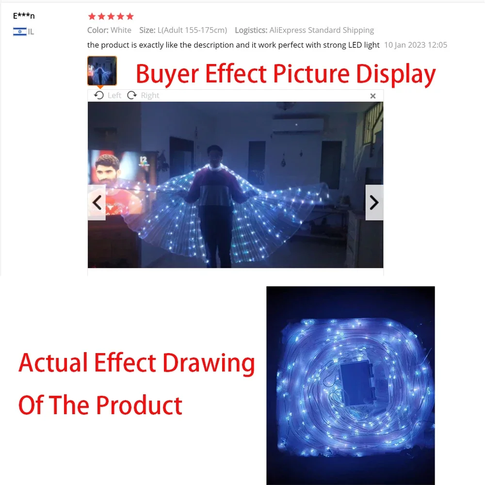 밸리 댄스 LED 나비 날개 파티 축제 공연, 형광 이시스 날개, 밸리 댄싱 카니발 의상, 성인용 쇼