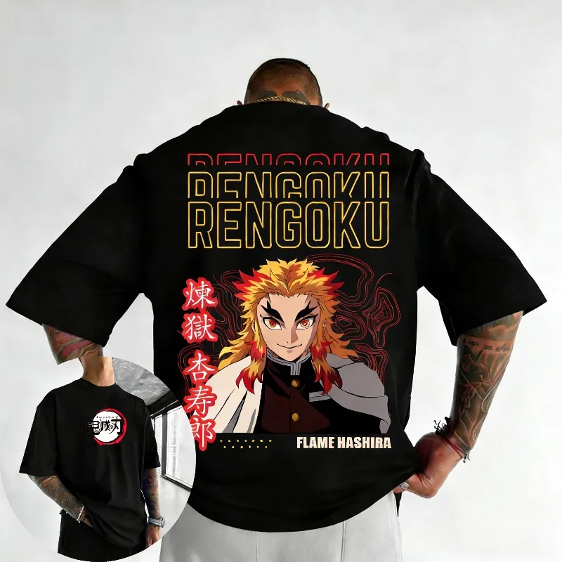 Demon Slayer Anime Purgatory Apricot Shoulang Spring/Summer New Style Men's Casual Suitable for Both Men and Women