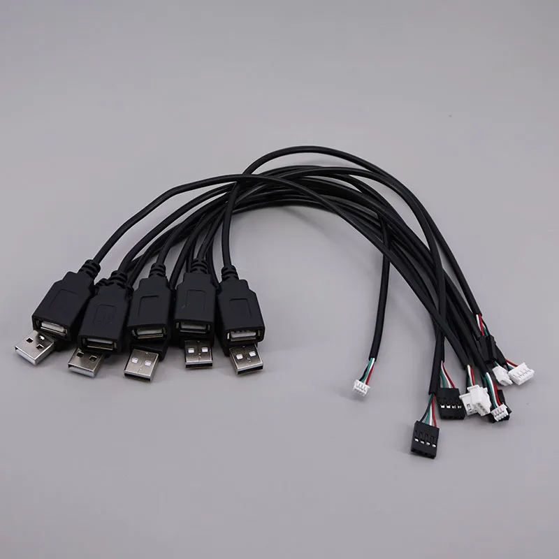 0.3M USB Male to Female Terminal Data Line Cable JST 1.25/PH2.0/XH2.54-4Pin Connector Adapter Extension Cord for Touch Screen