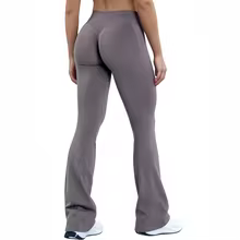 Legging Flared Seamless Tummy Control Scrunch Sportswear Pro - Mushroom Gray
