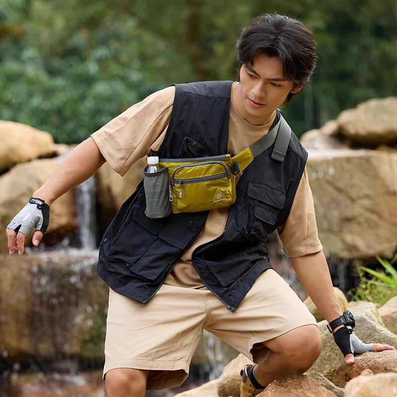 VOLUNTEER Crossbody Bag Men Casual Hiking Running Waterproof Waist Bags Man Oxford Lightweight Phone Cycling Chest Bag 1857-06