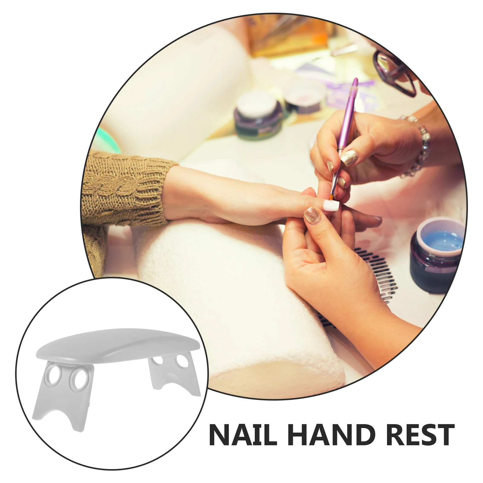 

Nail Arm Rest Manicure Hand Rest Portable Foldable Wrist Support for Nail Art Salon and Home DIY Use Comfortable Non-Slip
