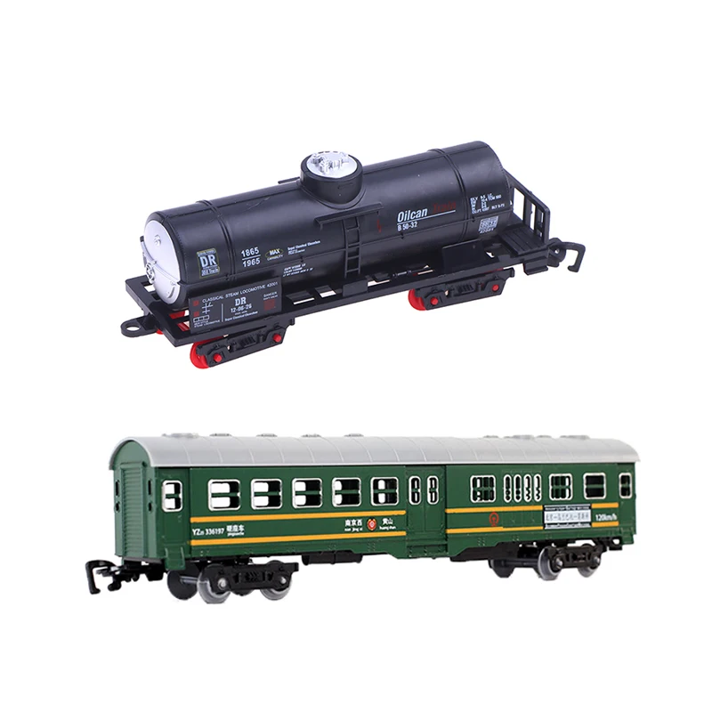 Pista de tren de carga, coche de carga, modelos de vagones, accesorios de calibre, juguete de bricolaje, trenes eléctricos clásicos, riel King, ferrocarril, pista Trian