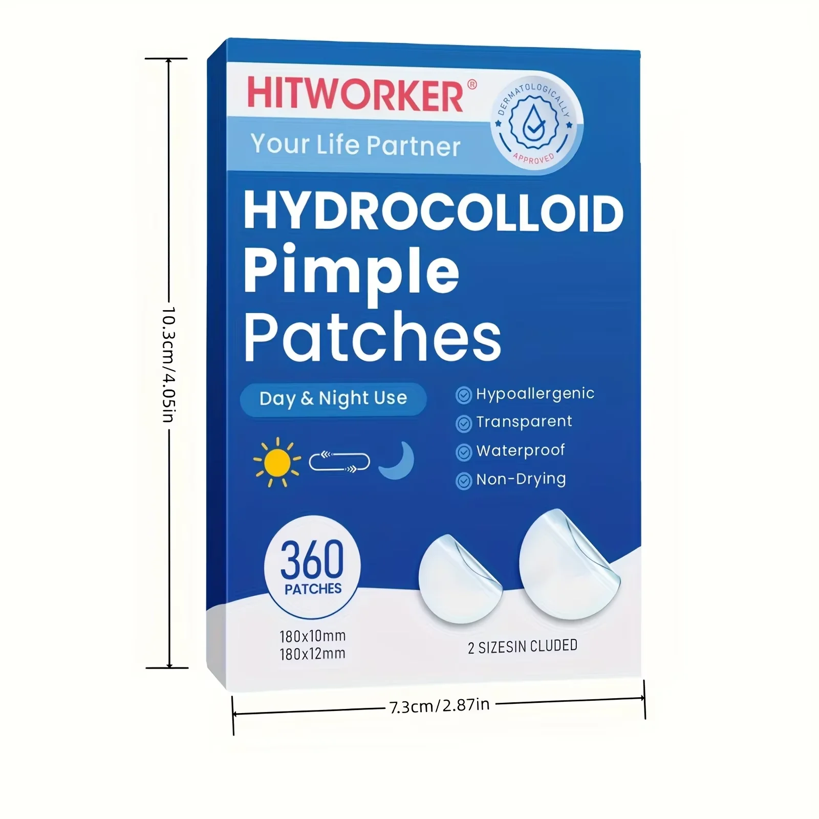 360 قطعة من رقع حب الشباب الغروانية المائية، لطيفة وغير مهيجة، خالية من الكحول وخالية من العطور، سهلة الحمل أثناء السفر.