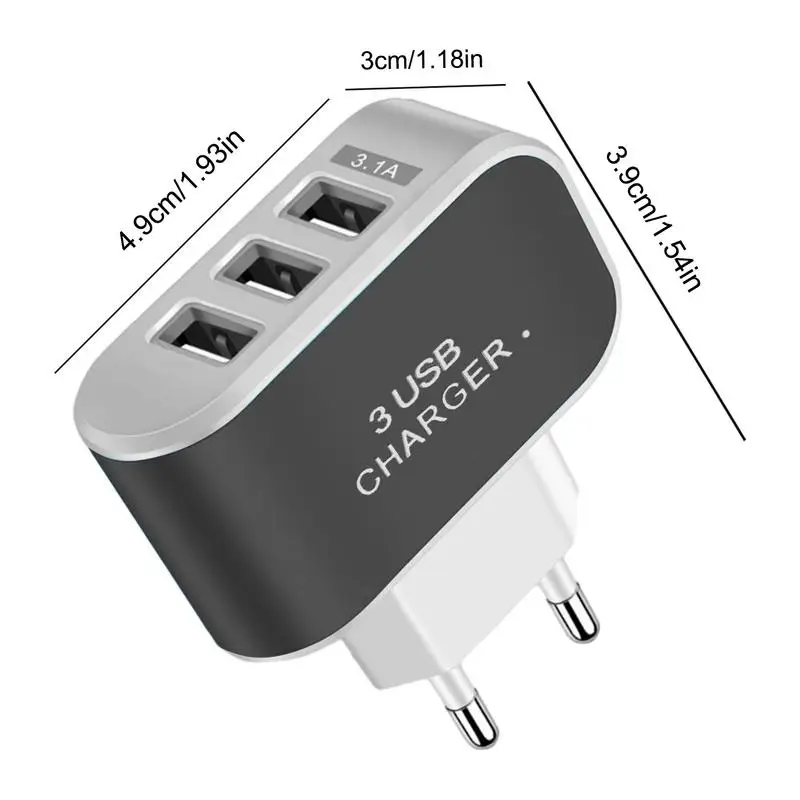Зарядное устройство для быстрой зарядки, блок 3, USB-зарядное устройство, интеллектуальный настенный адаптер с несколькими портами, портативное зарядное устройство для ноутбука, светящееся