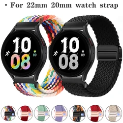 22mm 20mm nylonowy pasek do Samsung Galaxy watch 6 5 4/bieg S3 magnetyczna klamra metalowa opaska do zegarka Huawei 4 GT2/3 Pro