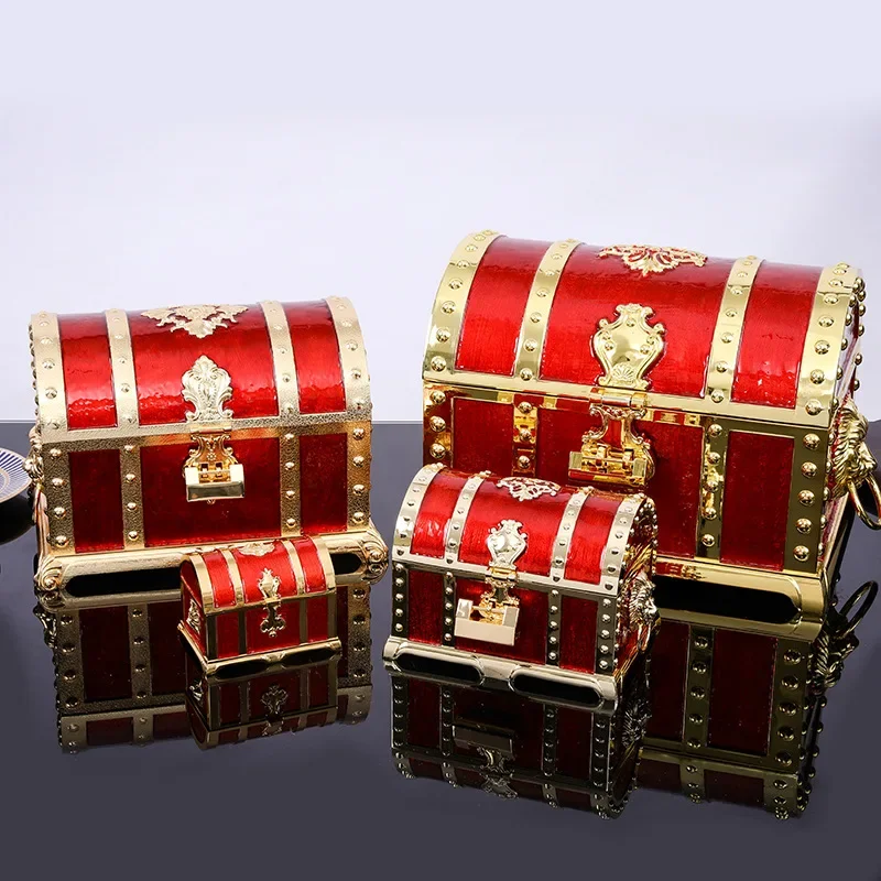 Europe Huge Capacity XXL Jewelry Storage Box Metal Jewelry Organizer Treasure Chest 2 Layers Jewelry Case