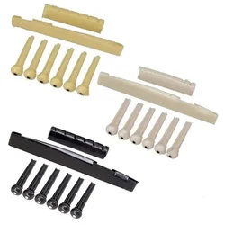 Portable 6-String Guitar Bridge Pins Saddle Nut Acoustic Cattle Tailpiece Plastic Quality Guitar Accessories for Acoustic Guitar