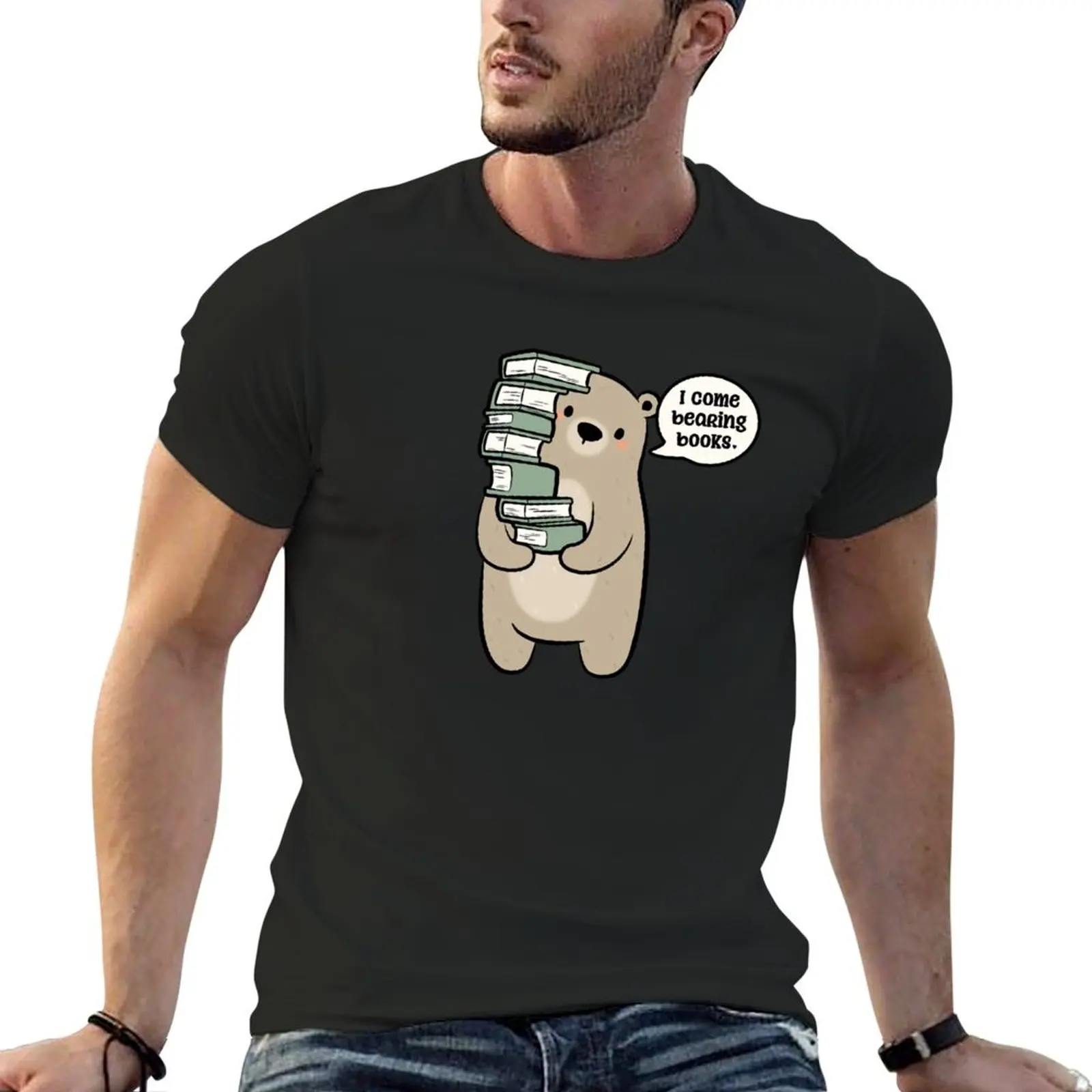 I come bearing books T-Shirt graphic shirts new edition aesthetic clothes kawaii clothes slim fit t shirts for men