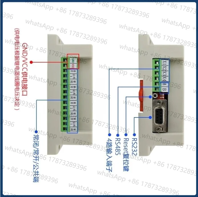 4 or 8 in out Relay Controller Module, RS232 RS485 Modbus RTU
