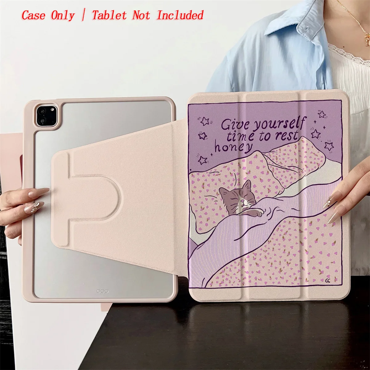 

Lovely Cat Sleeping On Bed iPad Cover For Apple iPad 9th/10th Gen Air 5 Pro 12.9 Mini 6 Shockproof Protective Case