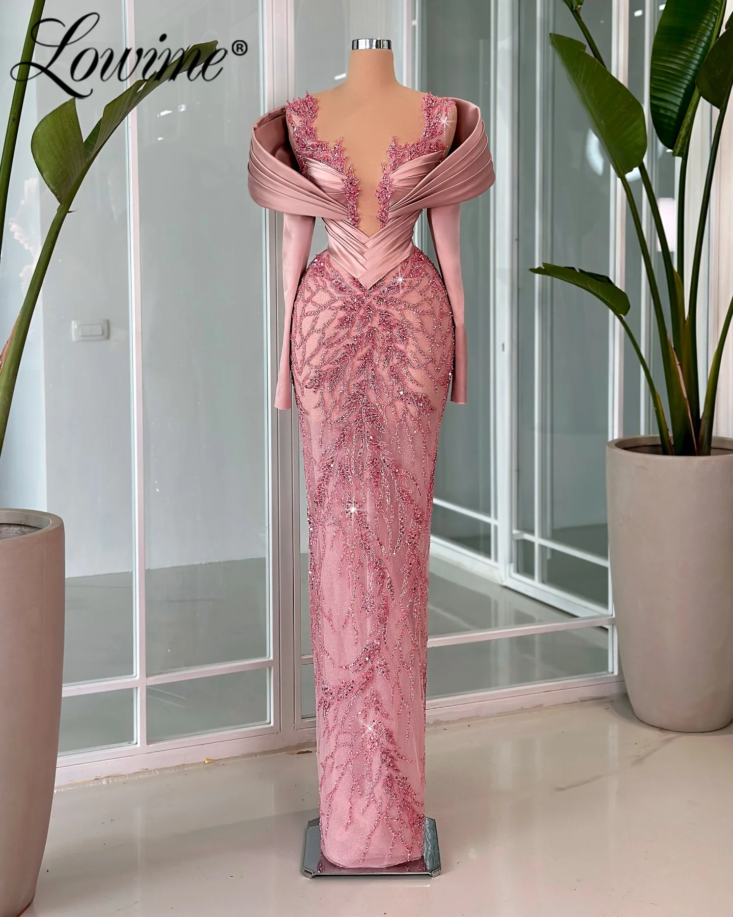 Pink Aso Ebi Mermaid Prom Dresses Sequined Lace Wedding Party Second Reception Birthday Engagement Gowns Robe De Soiree 2024