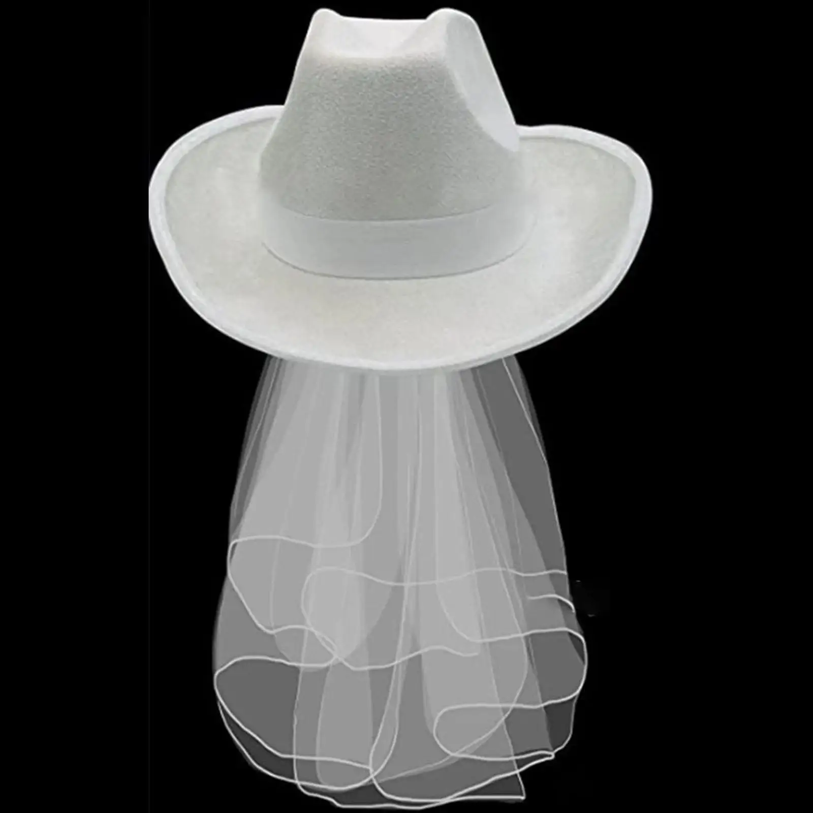 Bride Cowgirl Hat with White Cowboy Hat for Wedding Photo Props Costume