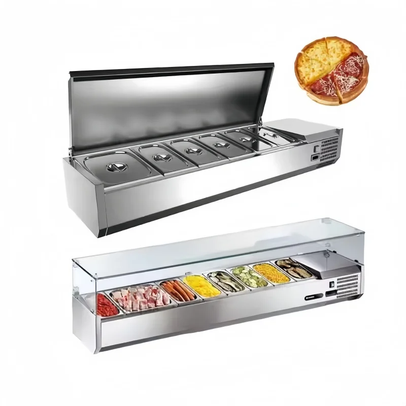 Ladka chłodnicza do piekarni, stołowa, komercyjna, 1.8m, do ekspozycji, przygotowywania pizzy, stołek chłodniczy do sałatek.