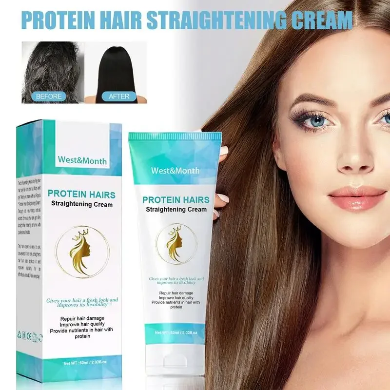 

Keratin Hair Straightening Cream Repair Dry Frizz Damaged Hair Smoothing Soft Treatment Permanent Styling Nourishing Hair Cream
