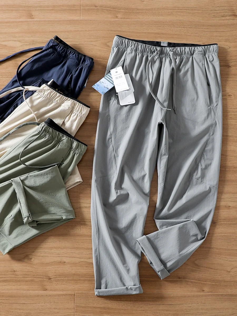 

Lightweight Breathable Men's Summer Spor Casual Pants Elastic Stretchy Long Trousers Faionable Urban Sle Straight Leg
