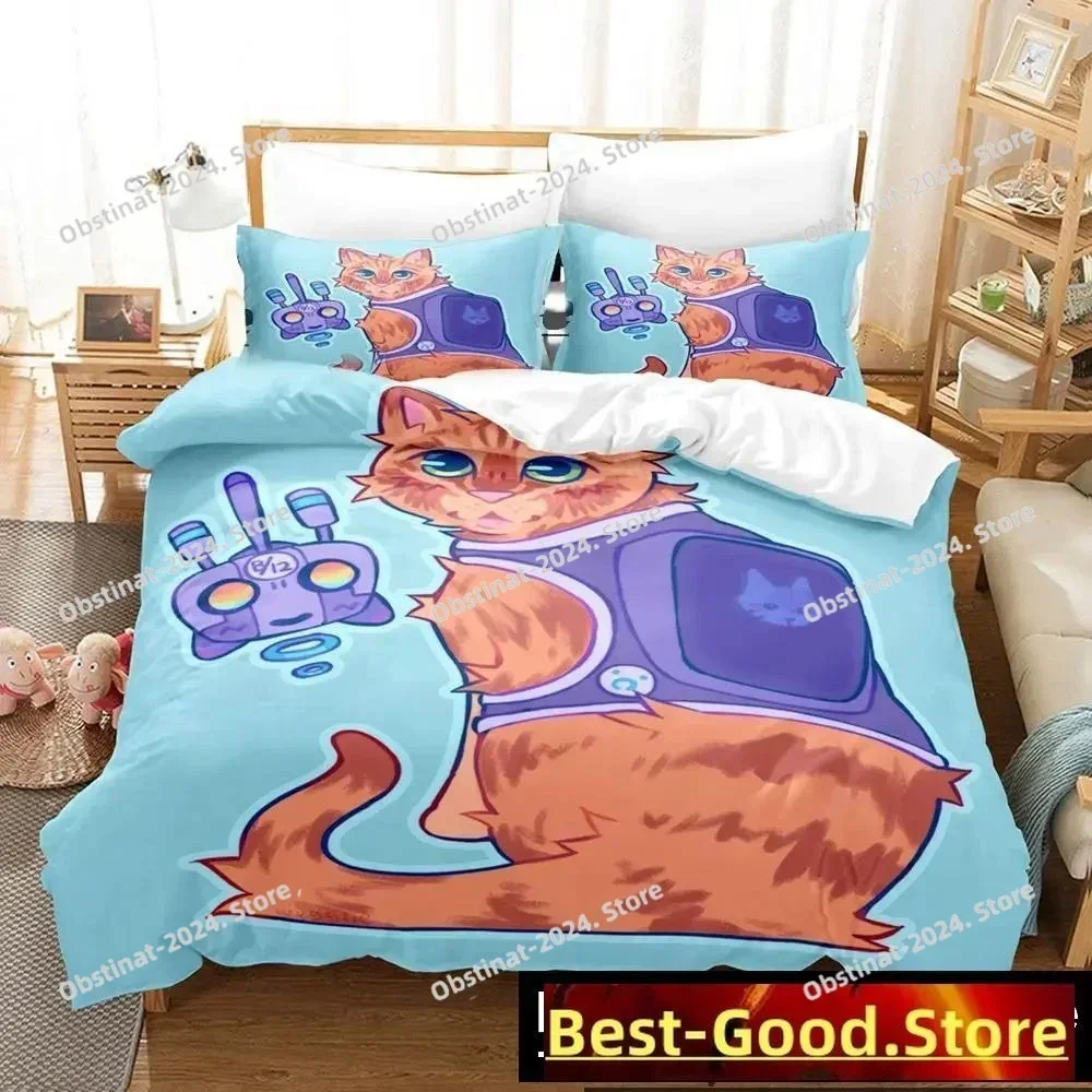3D Fashion Stray Game Cat Momo Bedding Set Printed single Comforter Quilt Duvet Cover Pillow Case 3 Pieces Sets Kids Adult Size