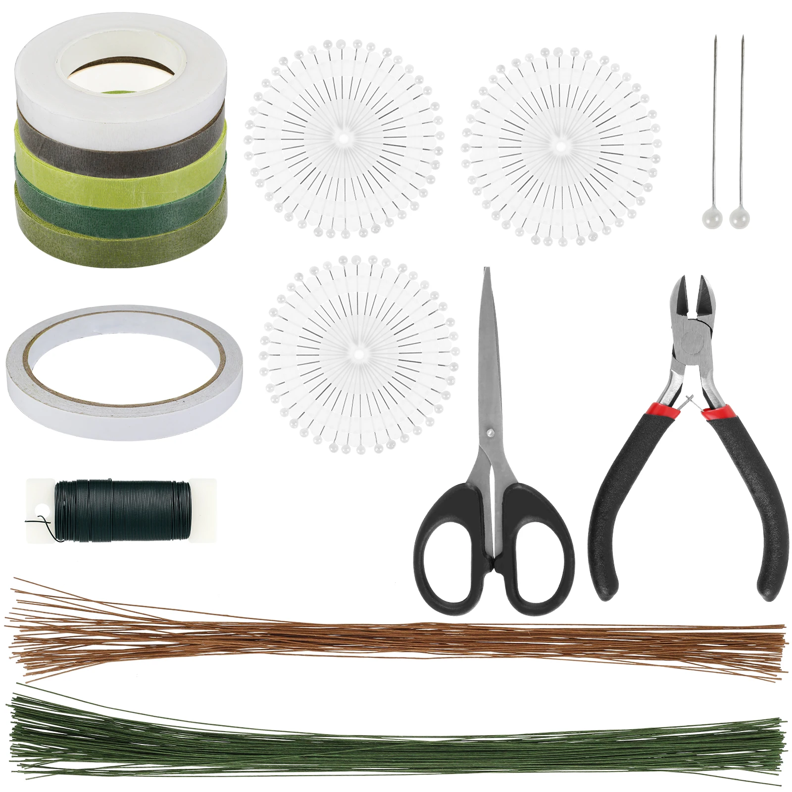 1/3Set Floral Arrangement Kit Floral Arrangement Tools with Floral Tape 26 Gauge Floral Stem Wire 22 Gauge Floral Wire Scissors