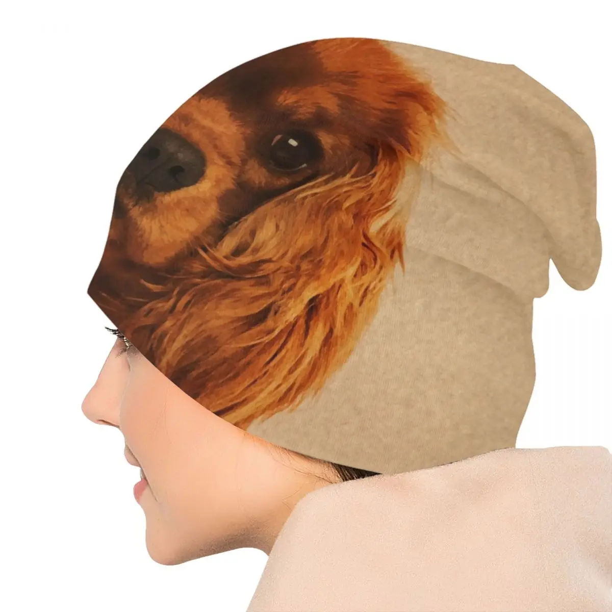 The Cavalier King Charles Spaniel Dog Puppy Bonnet Hats Fashion Knitted Hat For Autumn Winter Warm Animal Skullies Beanies Caps