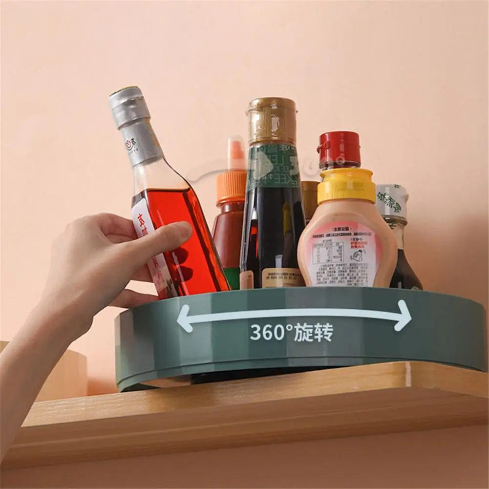 Non-Skid Pantry Cabinet Lazy Susan Turntable Plastic Spinning Storage Containers Organizer for Cabinet Pantry Bathroom Counter