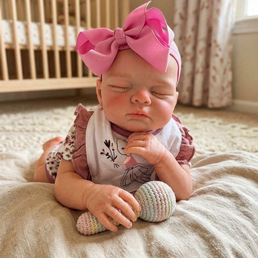 18 Inch Handmade Lifelike Newborn Baby Doll Sleeping Baby Doll Soft Touch Newborn Doll