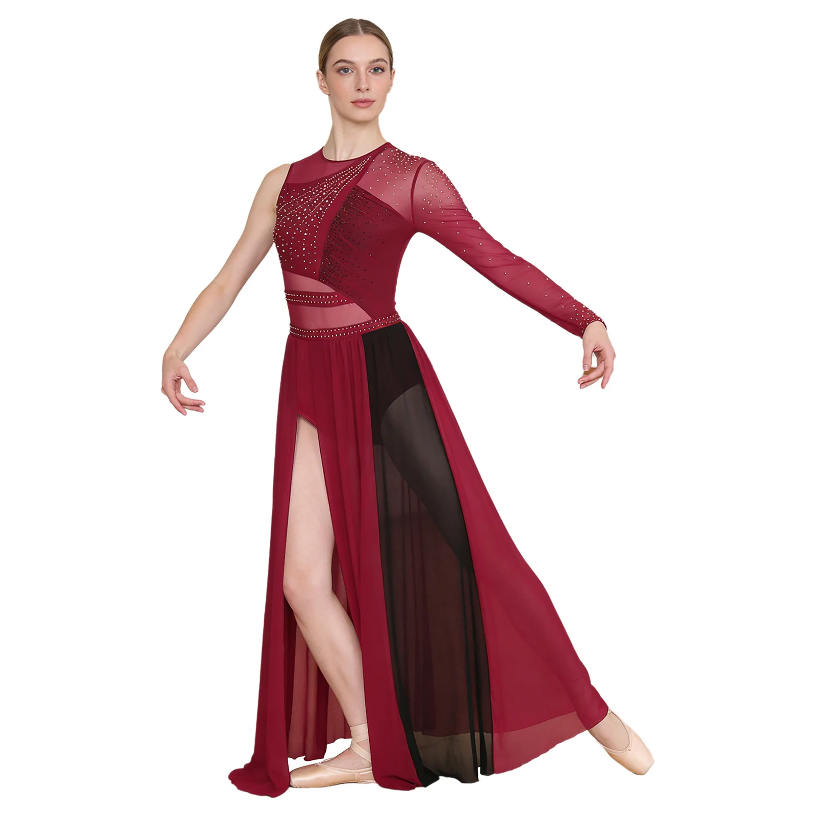mulheres-ginastica-ballet-danca-lirica-vestido-brilhante-strass-lado-split-sheer-malha-retalhos-moderno-traje-de-danca-contemporanea