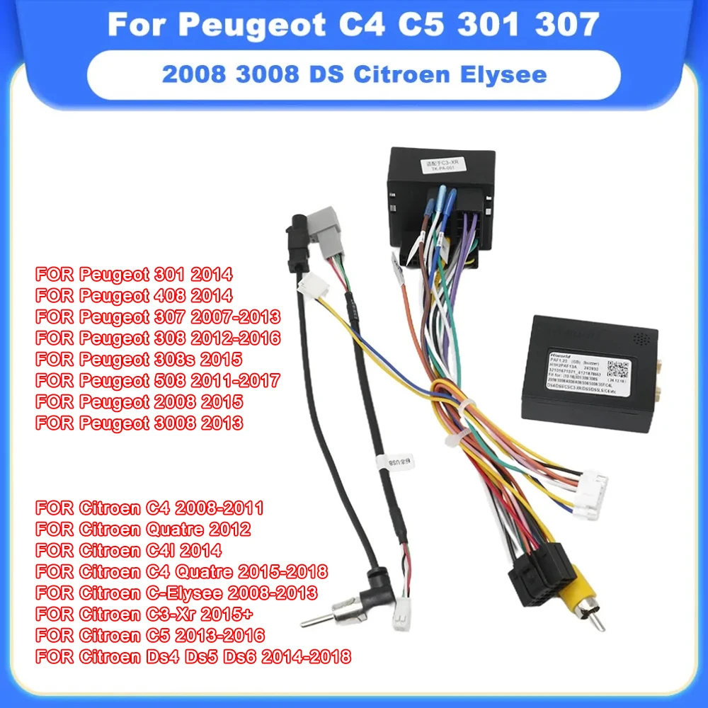 Car Wiring Harness Adapter Canbus Box Decoder PAF1.21 For Peugeot C4 C5 301 307 2008 3008 DS Citroen Elysee