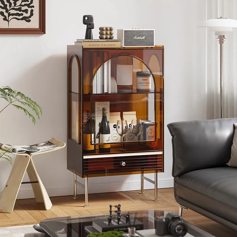 

French retro acrylic living room dining side cabinet sofa locker small apartment entrance medieval storage cabinet