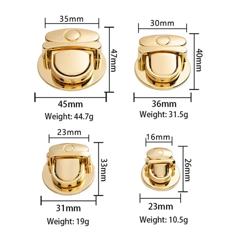 2Pcs Meetee Metal Round Clasp Turn Twist Lock Buckle for Bag DIY Handbag Clasps Purse Hardware Closure Locks Luggage Accessories