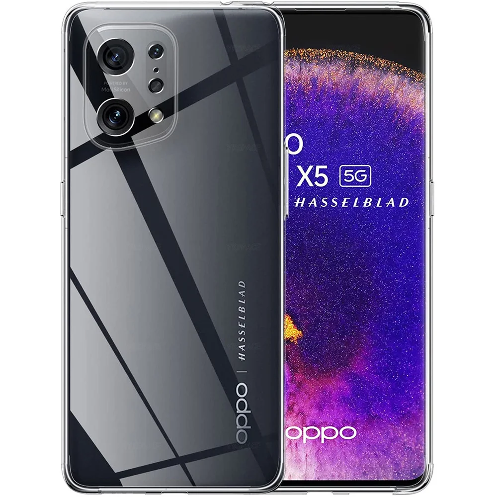 Funda de silicona ultrafina con protección de lente para OPPO Find X X2 X5 X3 X6 Pro Neo Lite X7, funda trasera de TPU Ultra transparente