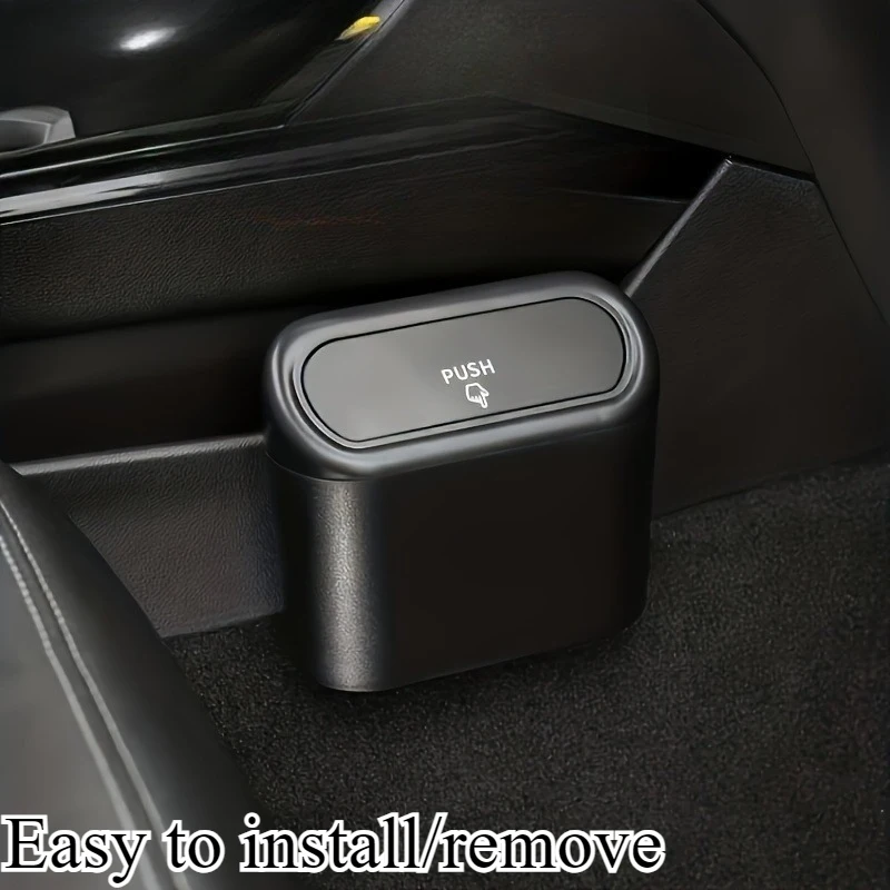 

Car trash can with lid Multi-functional compartmental storage container Durable material, easy to disassemble