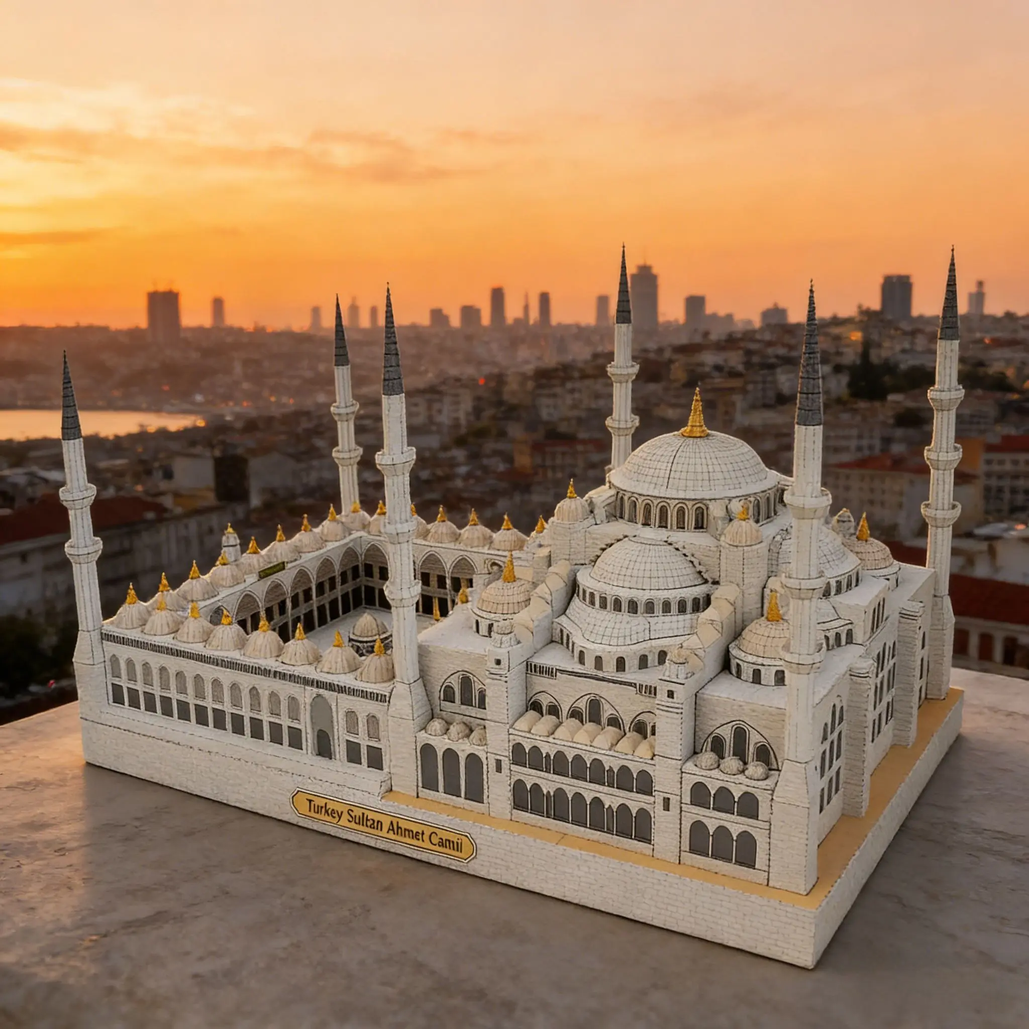 DIY Paper Model of Blue Mosque - Istanbul Famous Architectural Miniature, Handmade Craft Gift for Enthusiasts