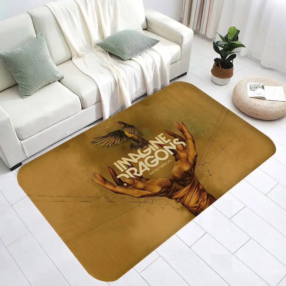Pop Rock Band I-Imagine D-Dragons Entrance Door Mat Washable Non-Slip Living Room Sofa Chairs Area Mat Kitchen Welcome Doormat