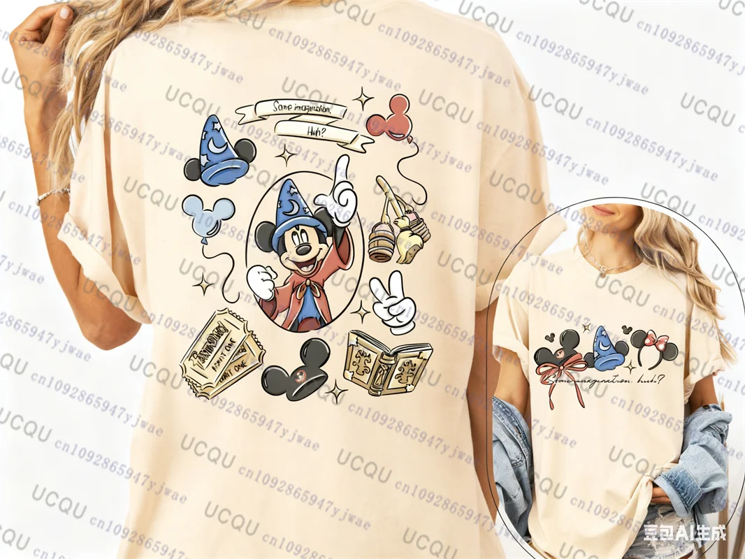 2026 Coquette القوس ميكي الساحر بعض الخيال هوه التي شيرت الخريف موضة القطن الرياضة ملابس نسائية عادية عادية التي شيرت #3