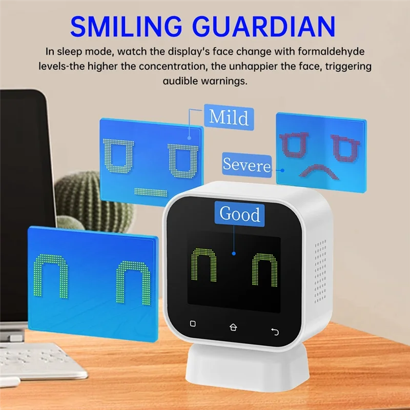 【Shopper’S-Favorite!】4 In 1 Air Quality Monitor Formaldehyde Detector HCHO TVOC HUM AQI Temperature Tester