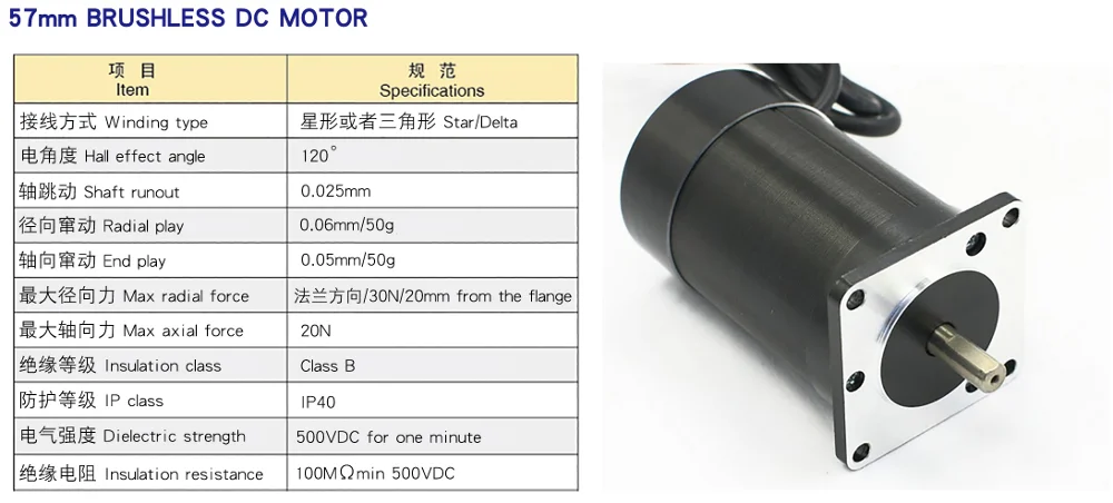57mm 12v 24v 36v 48v 50w 150w 180w 200w 250w BLDC borstelloze gelijkstroommotor lineaire servomotor