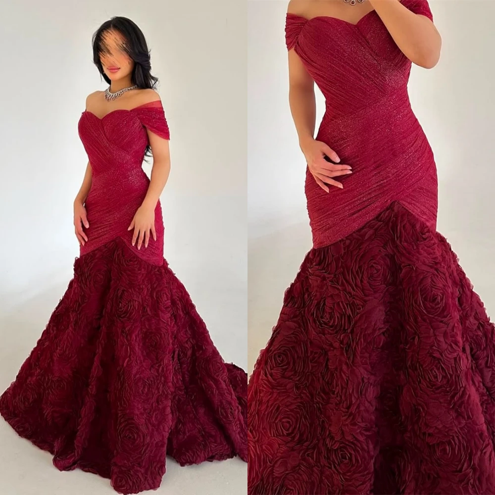 

Customized Delicate Burgundy Organza Evening Dress Elegant Graceful Boat Neck Cap Sleeve Short Sleeves Special Occasion Gowns