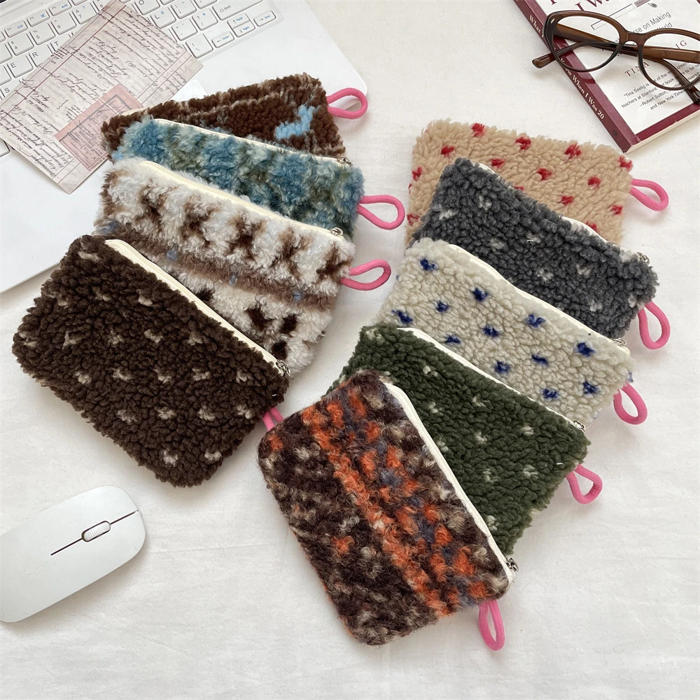 Plush Retro Storage Bag Key Change Bag ID Bag Sundries Finishing