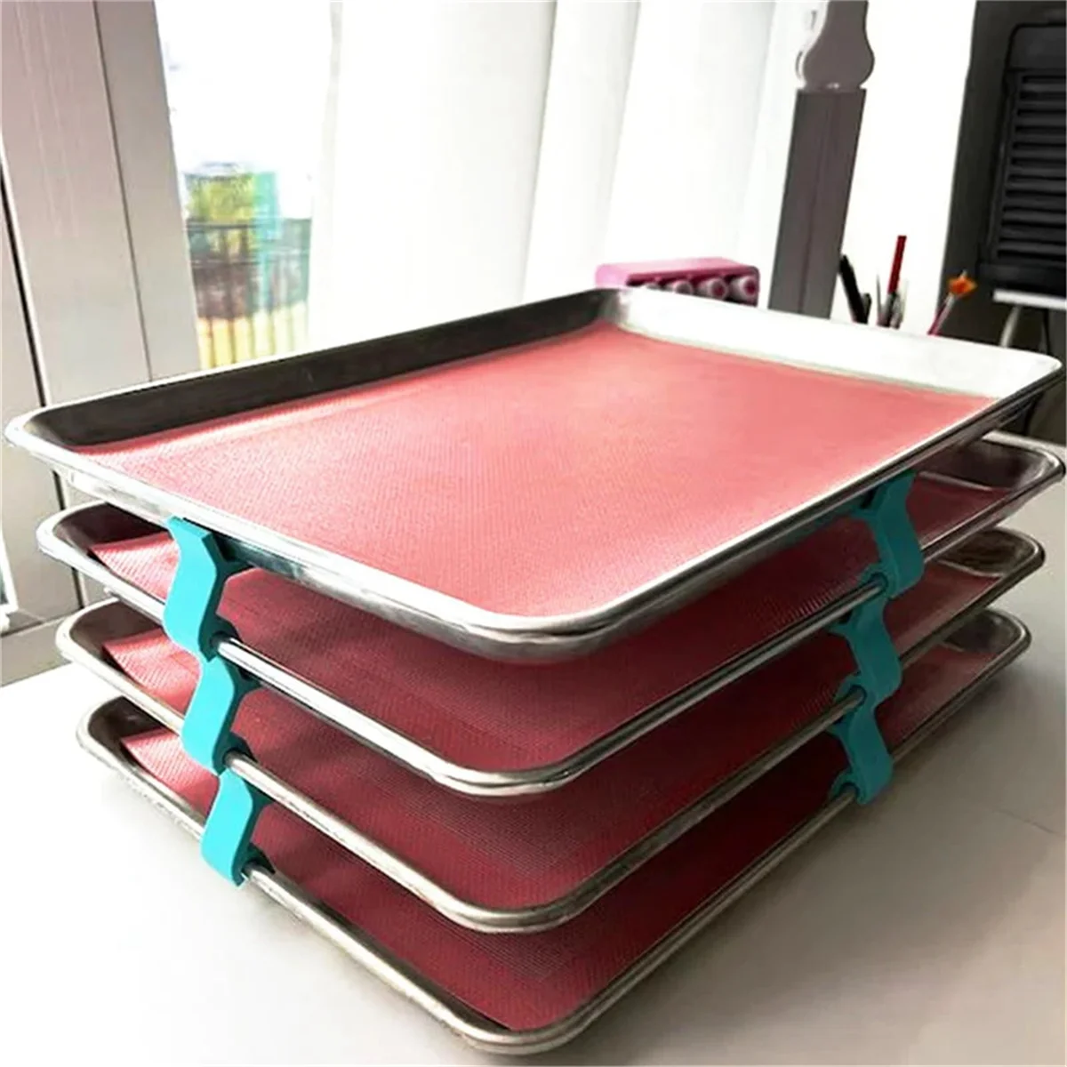 12Pcs Baking Sheet Stackers Space Saving Tray Stackers for Oven, Freezer and Kitchen Countertop Durable and