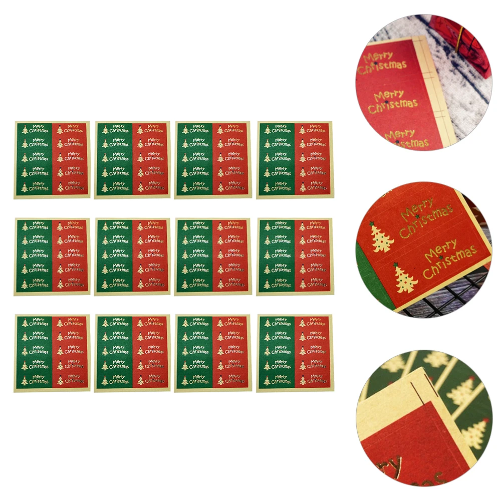 

Christmas Tree Stickers 20 Sheets Self Adhesive Sealing Labels Practical Packaging Baking Gifts Suitable