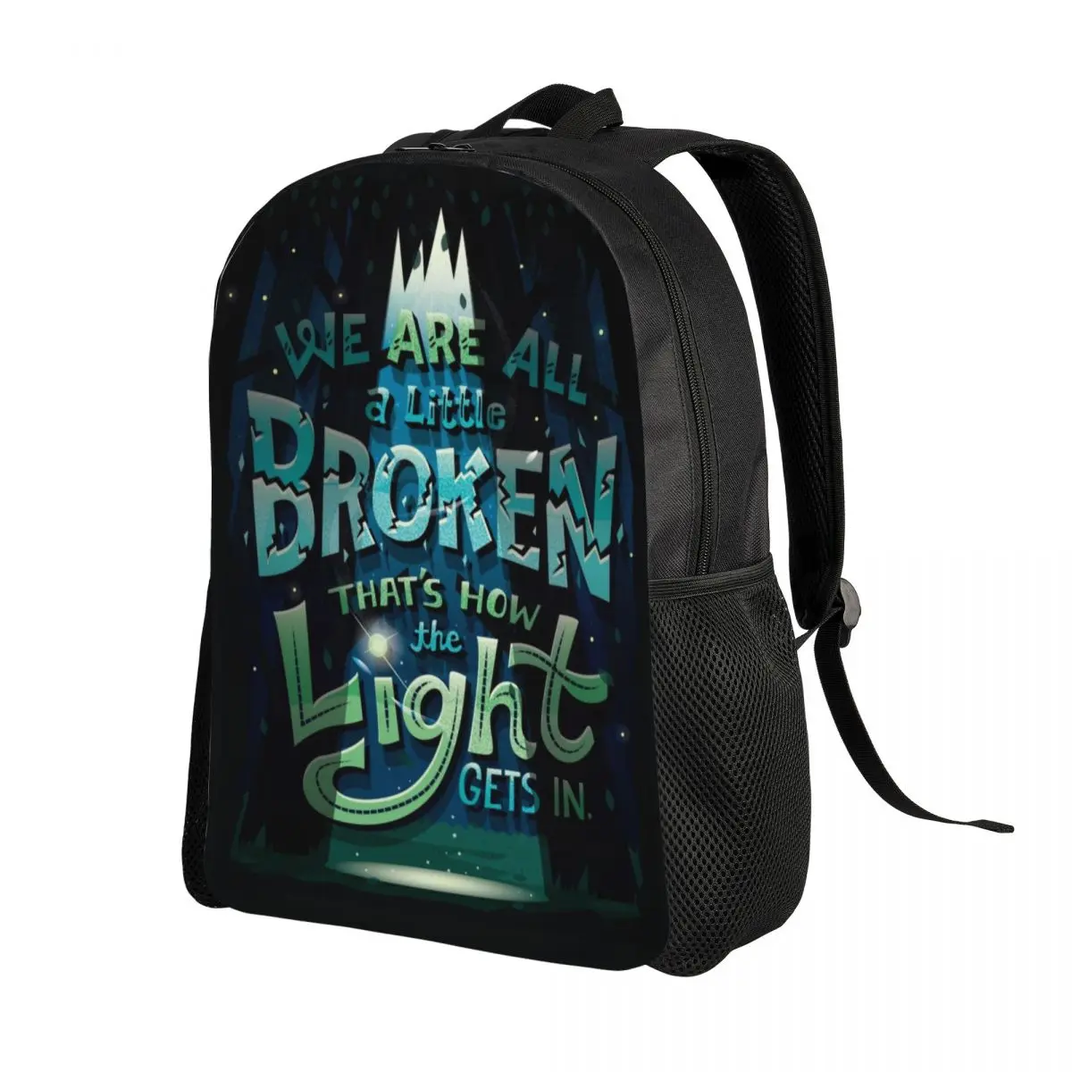 We Are All Broken Backpack for Women Men School College Student Bookbag Fits 15 Inch Laptop Inspirational Quote Gift Bags