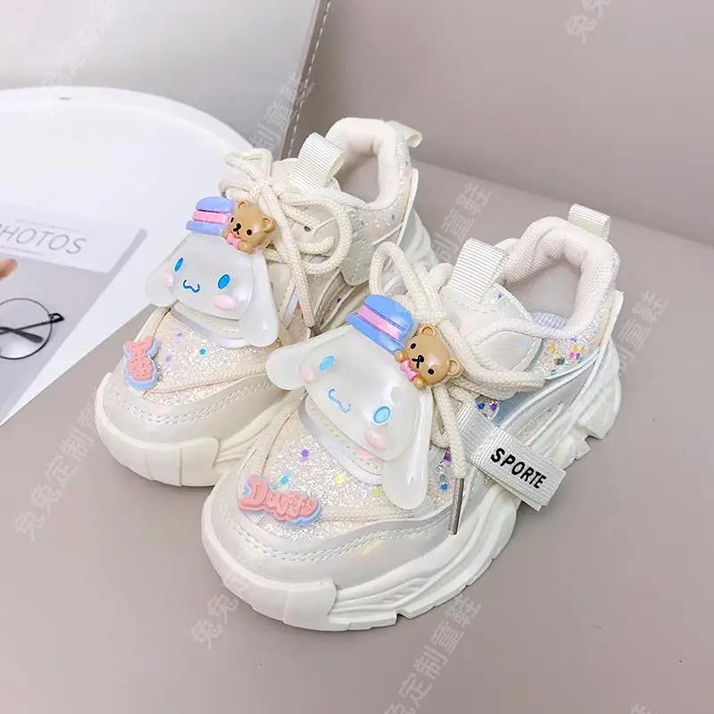 Kawaii Sanrio Kuromi Shoes Girls Cinnamoroll Tennis Sneakers Summer Cartoon Anime Sweet Cute Doll Shoe Lightweight Gift for Kids