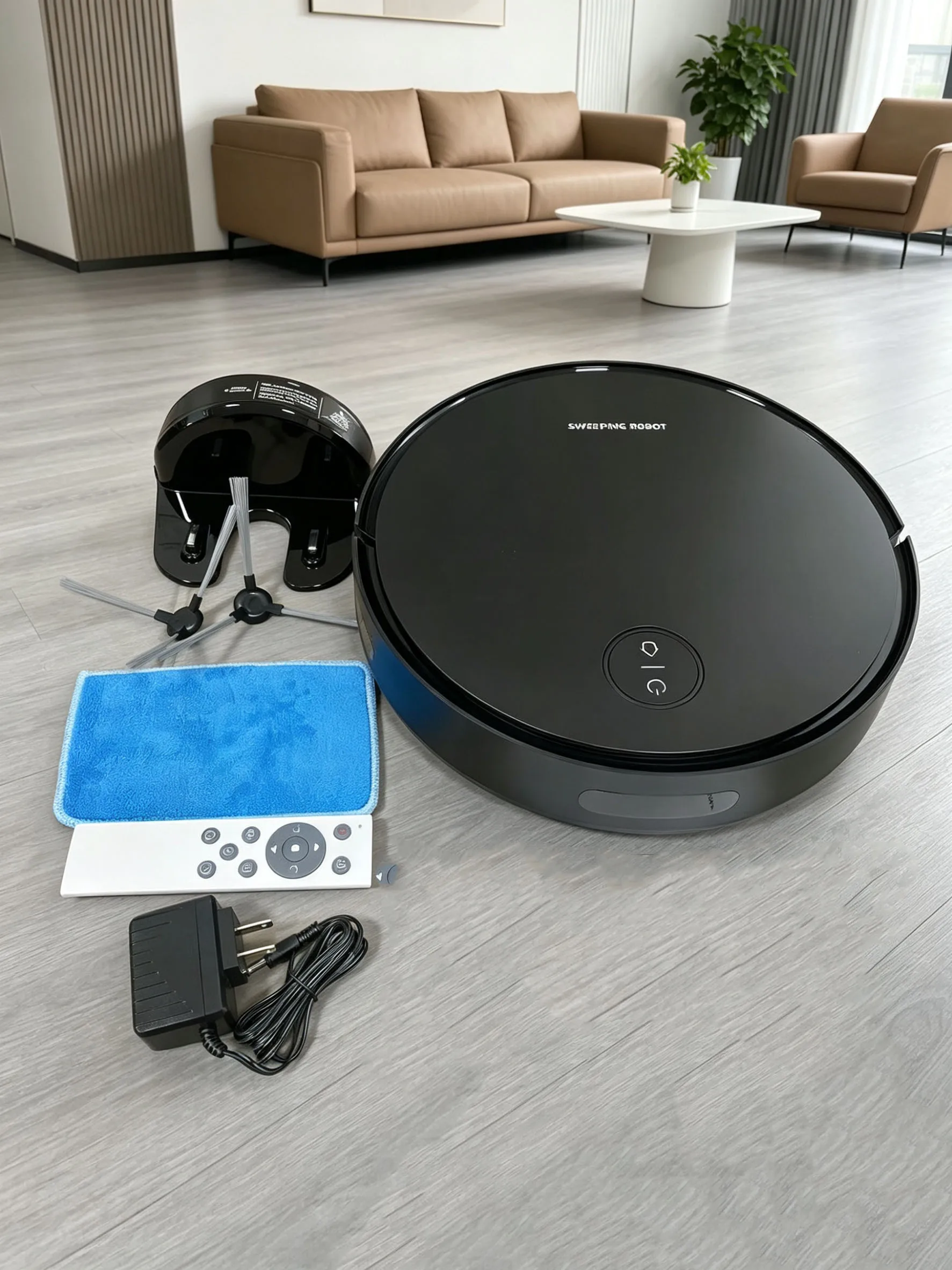 Smart Robot Vacuum Cleaner 3-in-1 Sweep Mop Suction with Remote Control Self-Charging Dock for Home Hard Floor Carpet