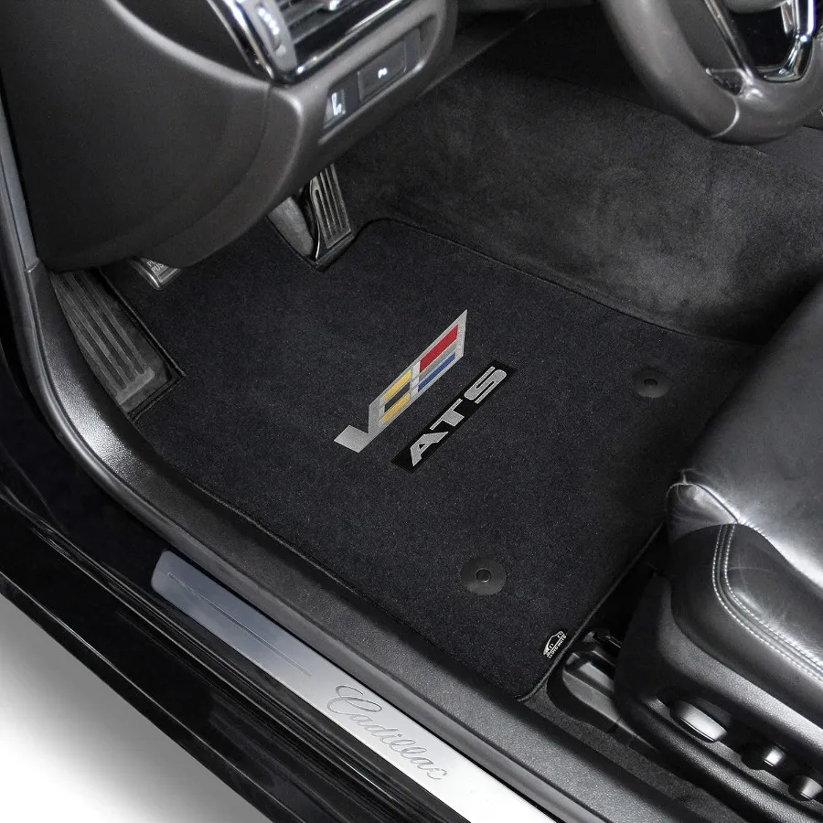 

Коврики CustomFit, роскошные автомобильные коврики премиум-класса для Cadillac ATSV Coupe или седана 2016, древесный уголь с центрованным L