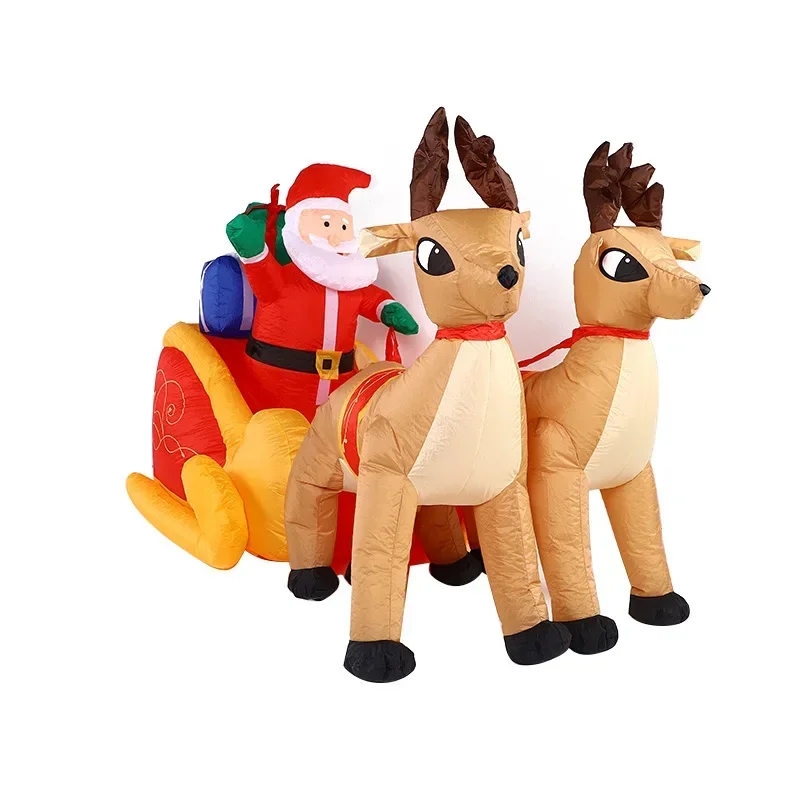 

Inflatable Elk Pulling Sleigh Glow Pulling Santa Inflatable Air Model Santa Elk