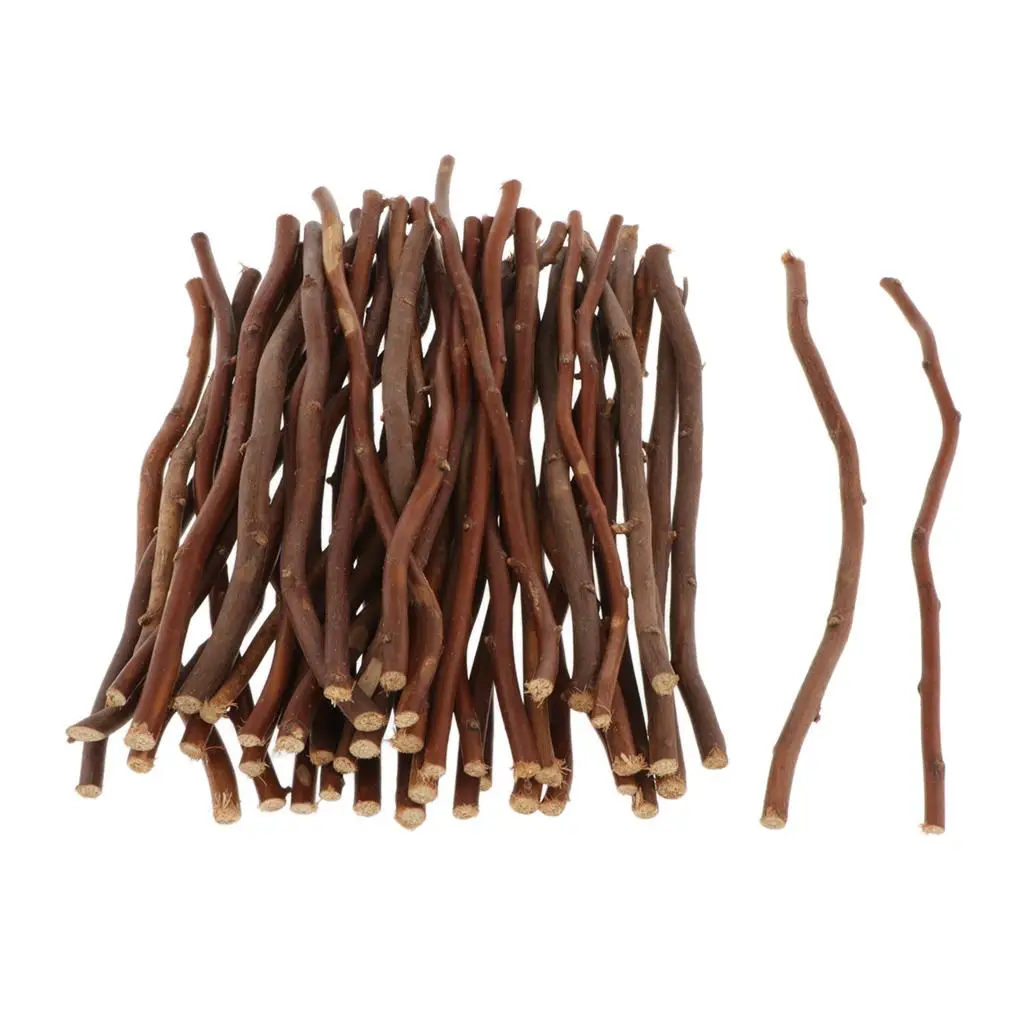 7.87 Inch Long 0.2-0.4 Inch in Diameter Wood Log Sticks for Photo Props (50pcs)