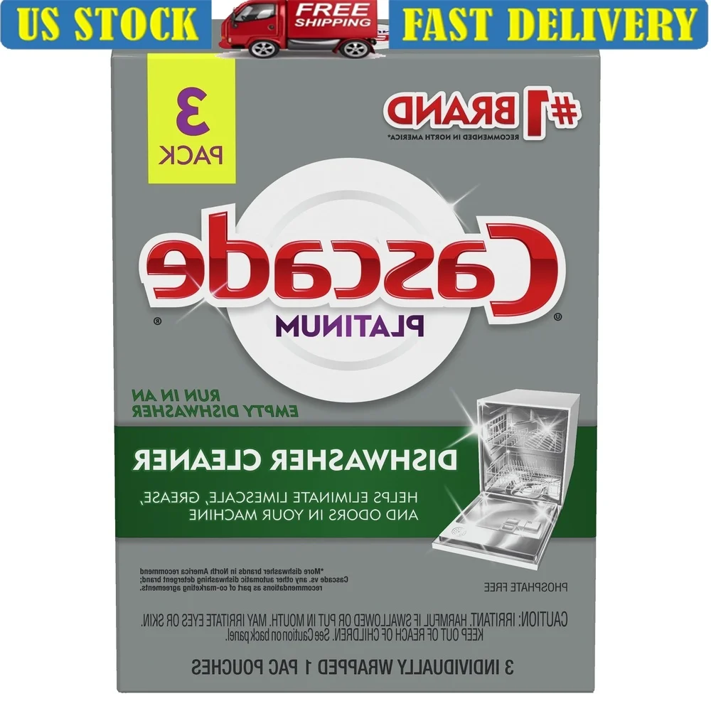 Platinum Dishwasher Cleaner Pods 3 Count Removes Limescale Odors Grease Cleans Fresh Monthly Use Recommended Detergent Appliance