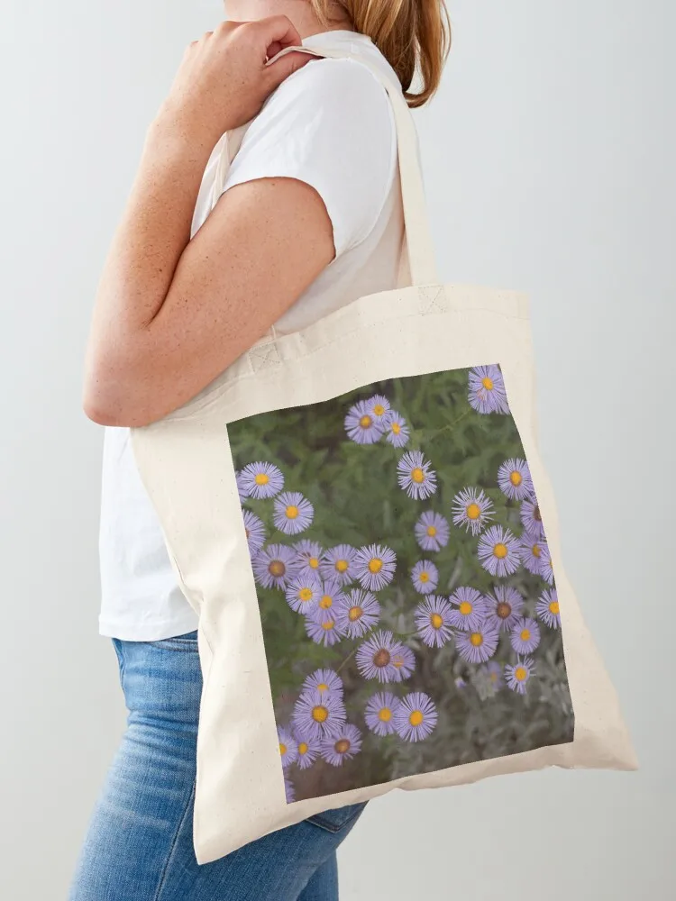 

Purple Asters Tote Bag large size bags eco pack Canvas bag for women Lady bag